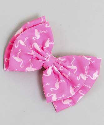 Pink plain printed hair bow 3