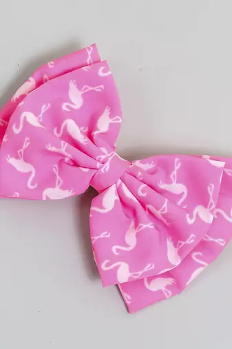 Pink plain printed hair bow