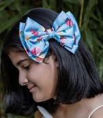 Blue plain printed hair bow