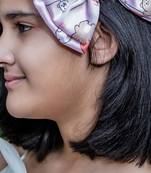 Pink plain printed hair bow