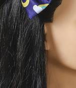 Blue plain printed hair bow