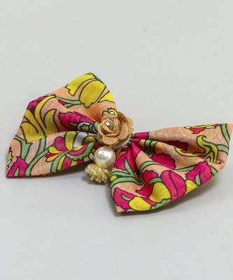 Multicolor plain printed hair bow 2