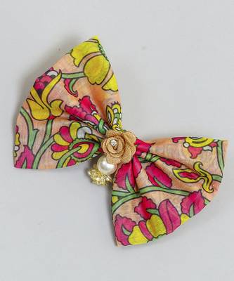 Multicolor plain printed hair bow 3