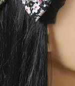 Black plain printed hair bow