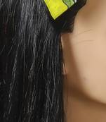 Yellow plain printed hair bow