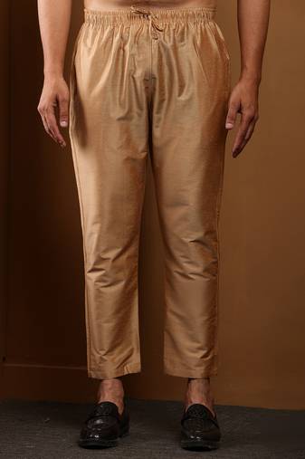 Men's gold viscose blend churidar pants