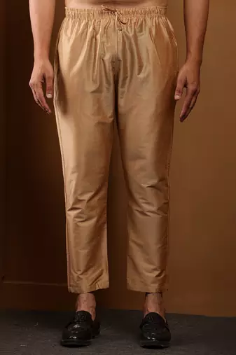 Men's gold viscose blend churidar pants