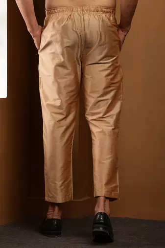 Men's gold viscose blend churidar pants