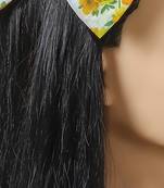 White pearl printed hair bow