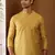 Men's mustard yellow viscose blend short kurta