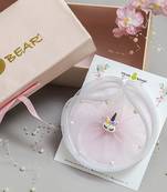 Pink net pearl fascinator