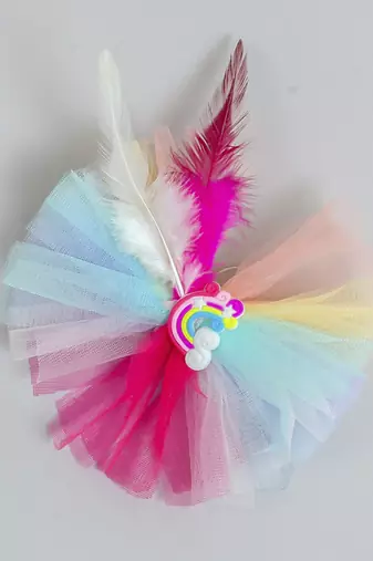 Multicolor net pearl hair clip