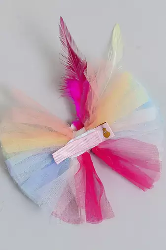 Multicolor net pearl hair clip