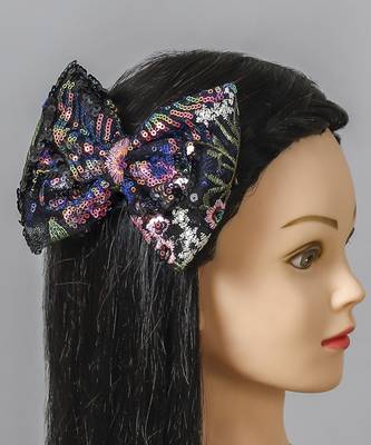 Black stone hair bow 1