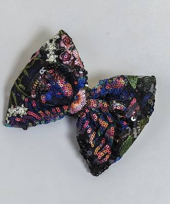 Black stone hair bow 3