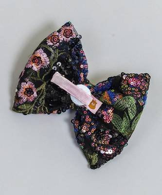 Black stone hair bow 4