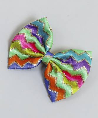 Multicolor plain printed hair bow 2