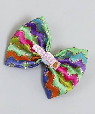 Multicolor plain printed hair bow 3