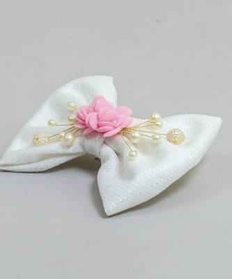 White pearl hair bow 2