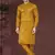 Yellow pure silk with embroidery work kurta pyjama for mens wear