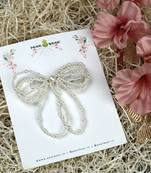White pearl hair bow