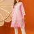 Hand embroidered pink cotton lucknowi chikankari straight kurta
