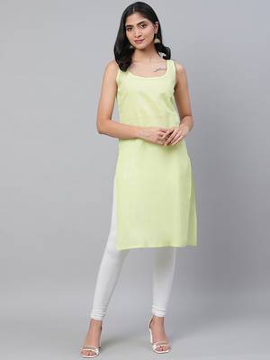 Hand embroidered green georgette lucknowi chikankari straight kurta and slip with gota patti work 5
