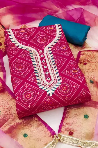 Women's rani printed handwork dress material