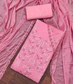 Women's pink handwork dress material