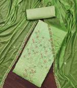 Women's green handwork dress material