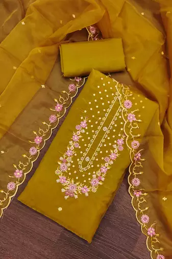 Women's mehndi handwork dress material