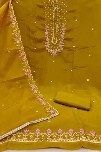 Women's mehndi handwork dress material