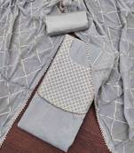 Women's grey gota work dress material