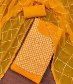 Women's orange gota work dress material