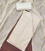 Women's white gota work dress material