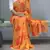 Orange leheriya printed weightless saree with unstitched blouse