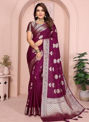 Wine Color Elegent Soft Georgette Saree 2