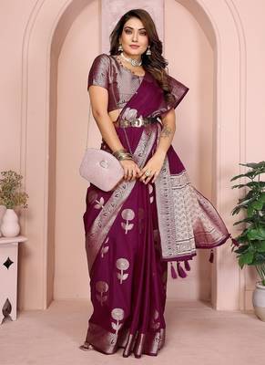 Wine Color Elegent Soft Georgette Saree 3