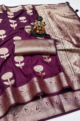 Wine Color Elegent Soft Georgette Saree