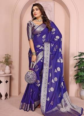 Purple Color Elegent Soft Georgette Saree 3