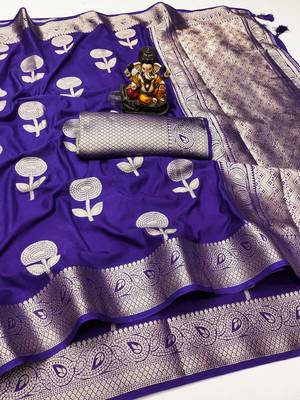 Purple Color Elegent Soft Georgette Saree 5