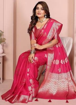 Rani Pink Color Elegent Soft Georgette Saree 2