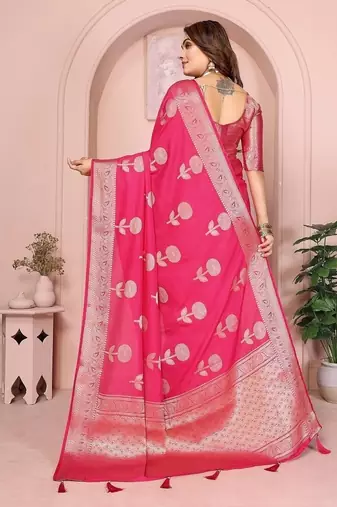 Rani Pink Color Elegent Soft Georgette Saree