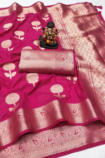 Rani Pink Color Elegent Soft Georgette Saree