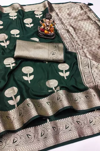 Dark Green Color Elegent Soft Georgette Saree