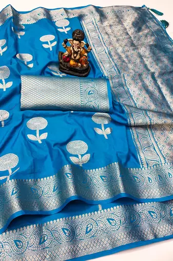 Blue Color Elegent Soft Georgette Saree