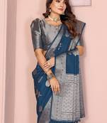Teal Blue Color Elegent Soft Georgette Saree