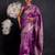 Dusty purple silk blend woven design golden zari border saree with unstitched blouse piece