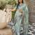 Light sea green cotton silk blend floral print zari woven border saree with unstitched blouse piece