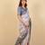 Light lavender cotton silk blend floral print zari woven border saree with unstitched blouse piece